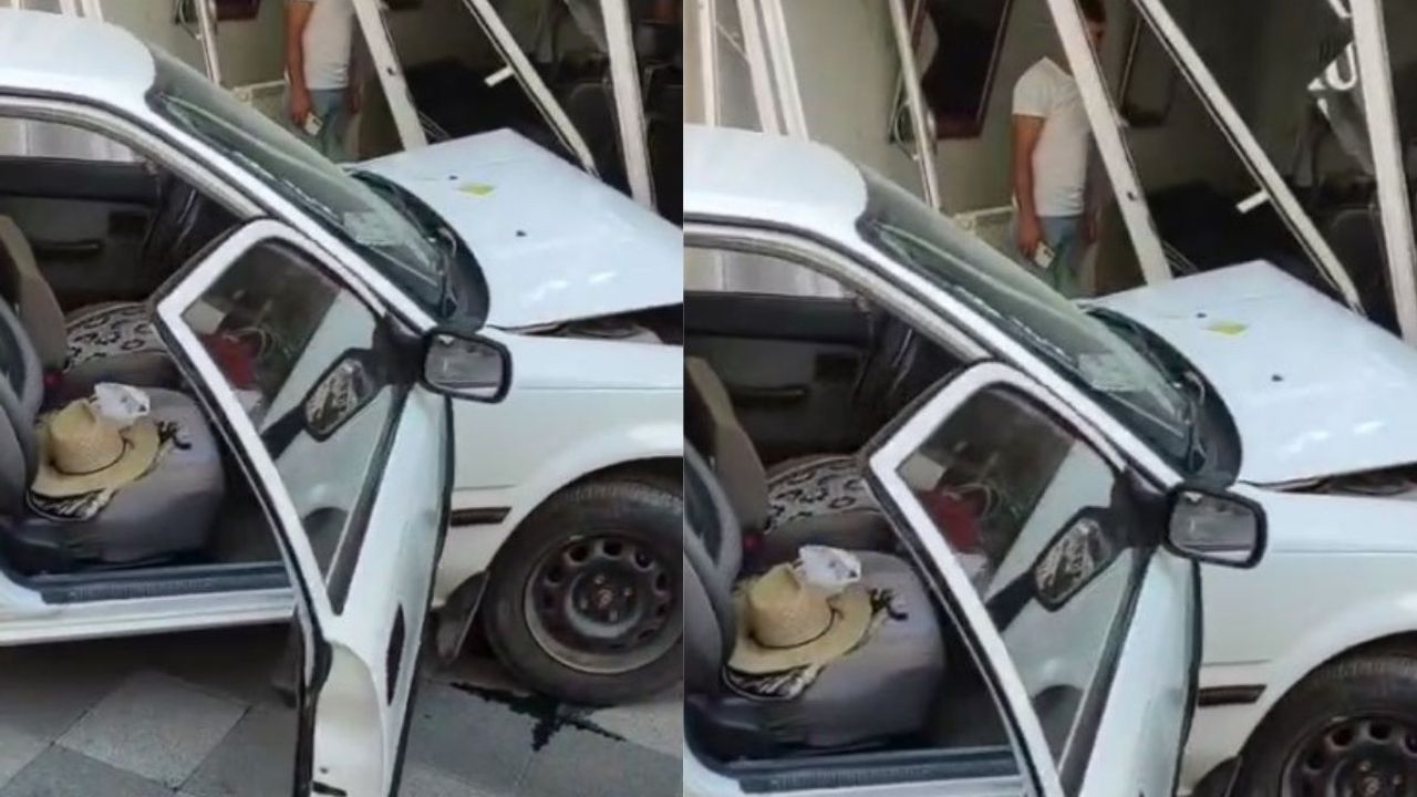 Otomobil kuaför dükkânına daldı: 1 yaralı