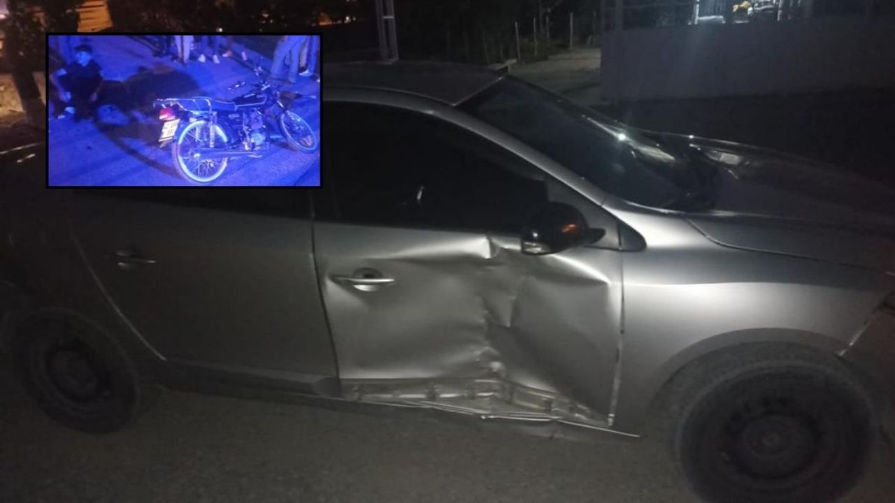 Otomobil ve motosiklet çarpıştı! 1 yaralı