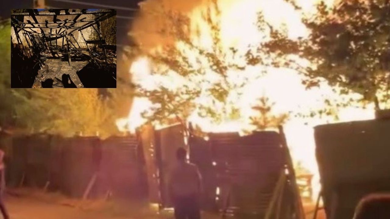 Gece saatlerinde korkutan yangın! Garaj alevlere teslim oldu