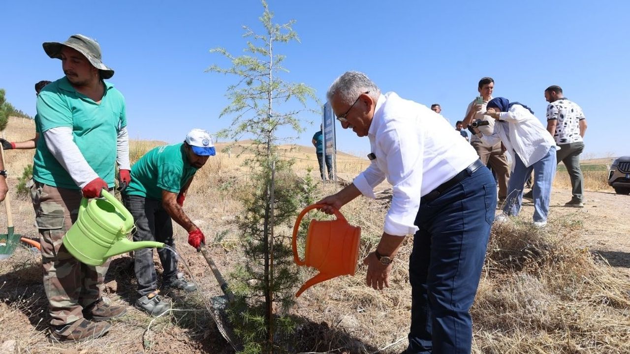 Başkan Büyükkılıç zabıtalar için 800 fidan dikti