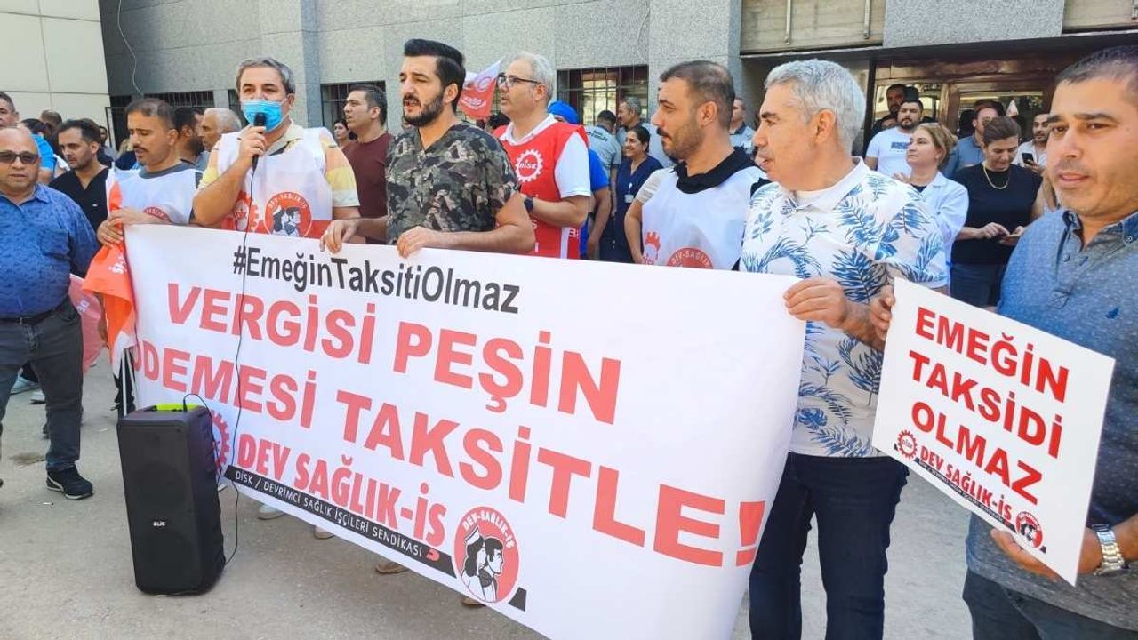Adana’da Çukurova Üniversitesi Balcalı Hastanesi işçileri iş bıraktı
