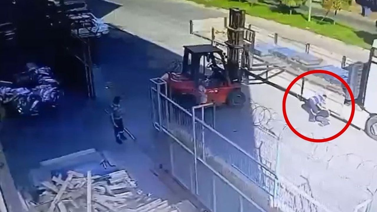 Bisikletiyle forklifte çarpan çocuk kafa travması geçirdi!