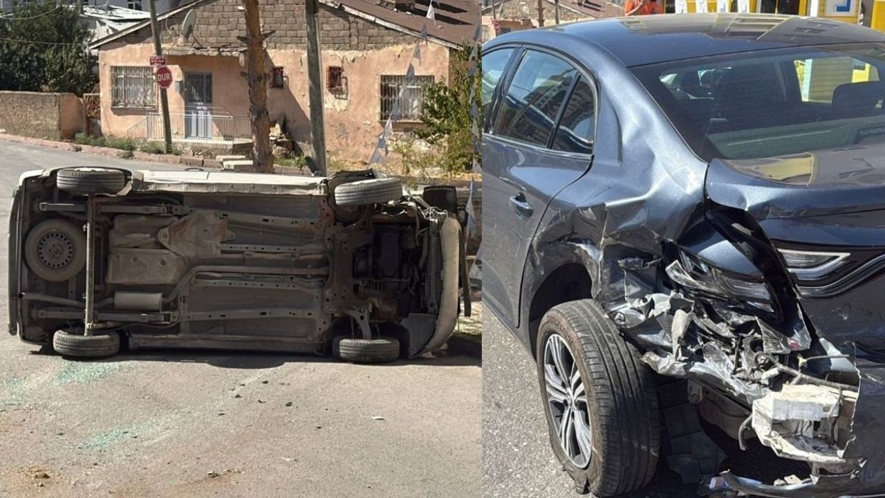 Şans mı, talih mi? Araç devrildi sürücüler ucuz kurtuldu!