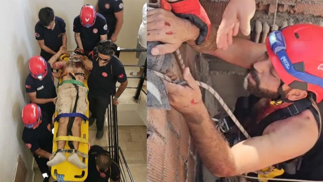 Adana’da boyacı 5 katlı binanın damından düştü