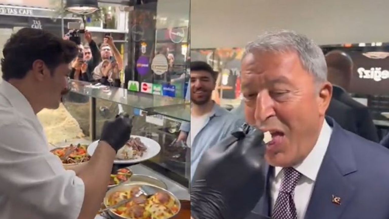 Fenomen kendi elleriyle Hulusi Akar’a pilav yedirdi!