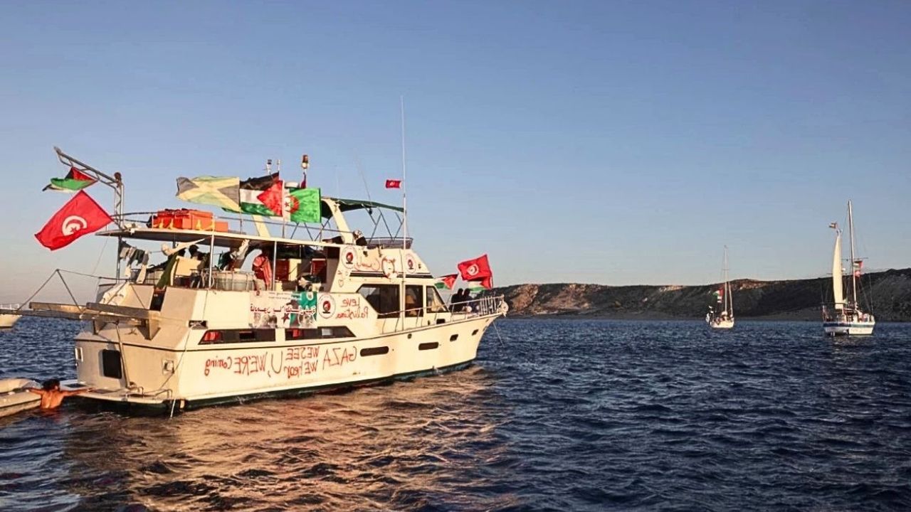 Türk Savaş Gemilerinin eşlik ettiği Sumud Filosu saatler sonra Filistin'de olacak