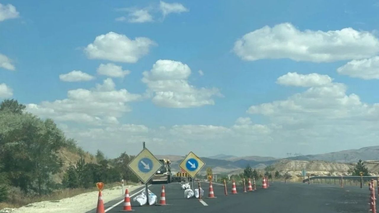 Nevşehir-Ürgüp-Kayseri yolunda dikkat çeken çalışma