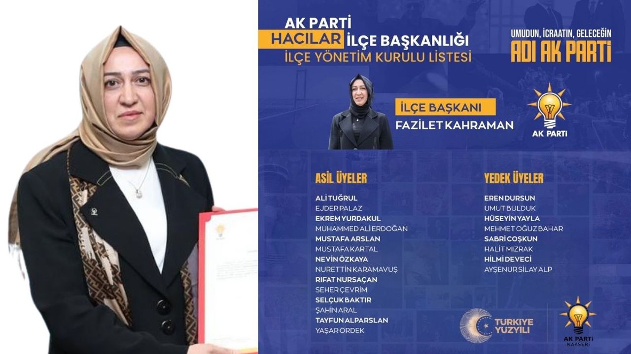 AK Parti Hacılar İlçe Başkanlığı’nda yönetim kurulu belli oldu