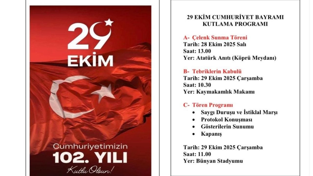29 Ekim Bünyan’da coşkuyla kutlanacak