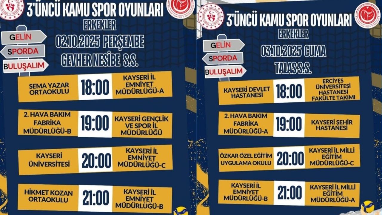 Kayseri'de erkek voleybolu heyecanı! Fikstür açıklandı