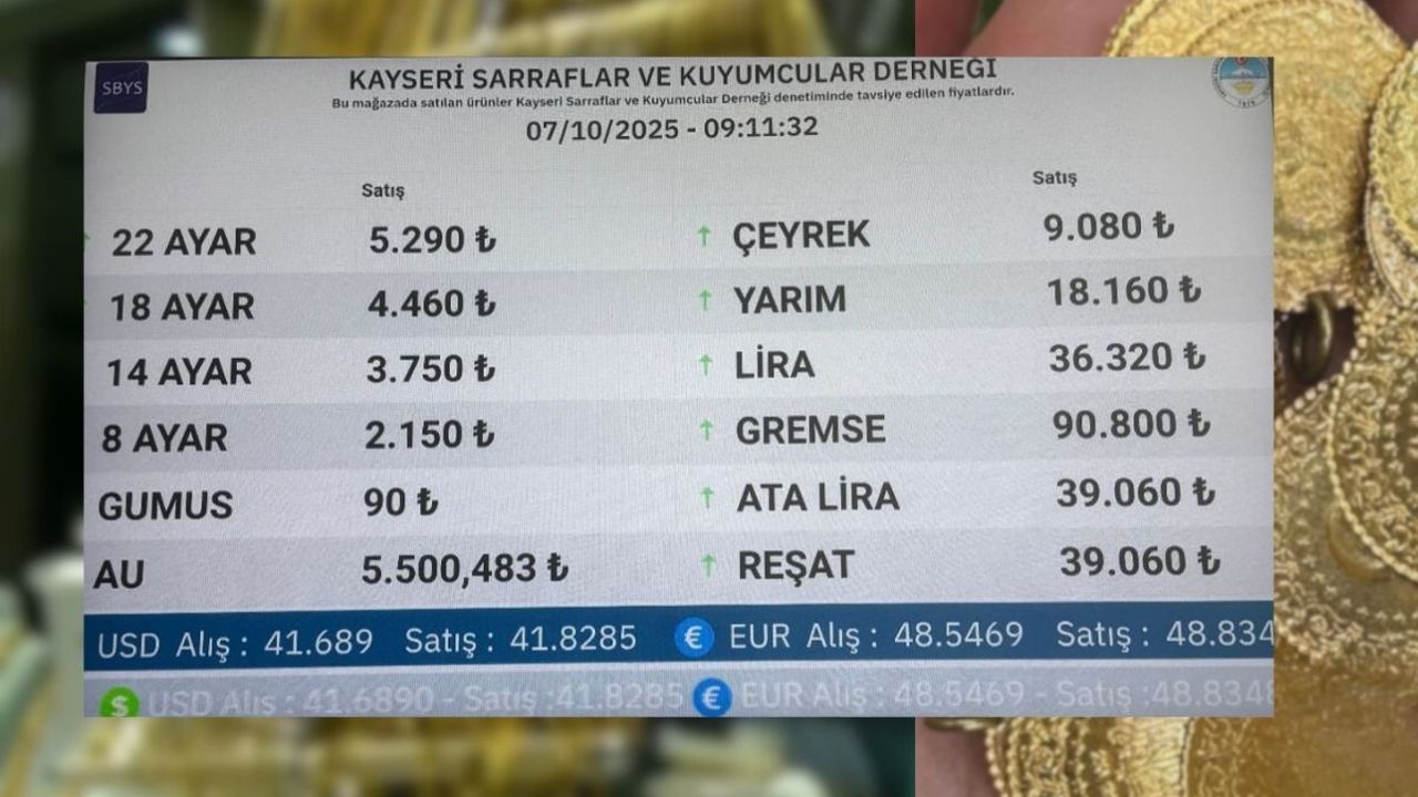 7 Ekim Kayseri güncel alttın fiyatları!