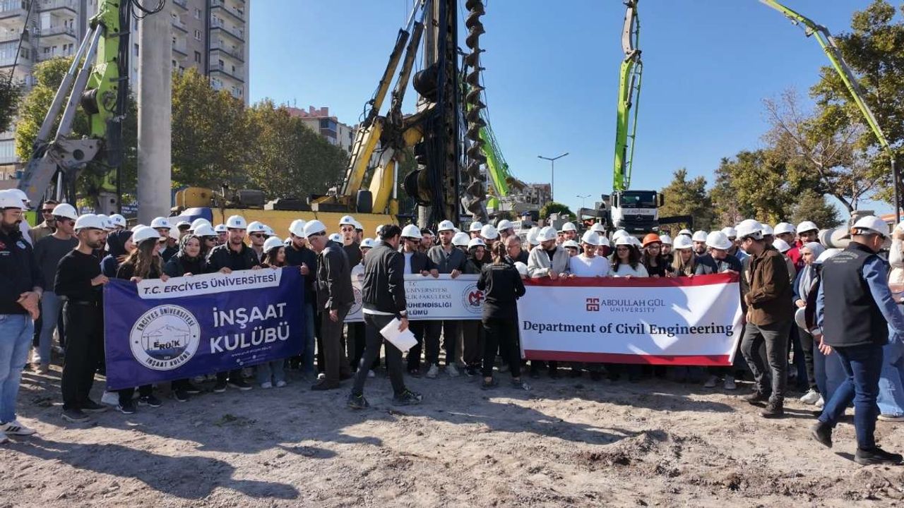 Kayseri Büyükşehir’den öğrencilere şantiyede uygulamalı eğitim desteği