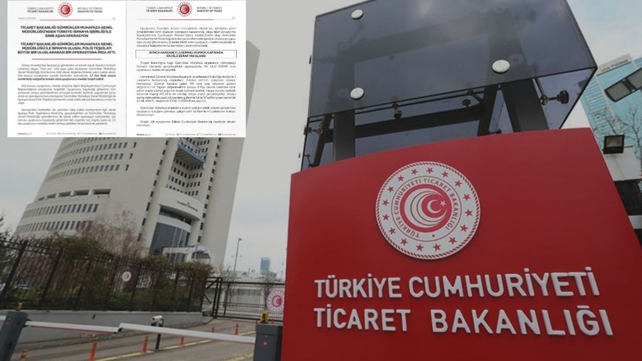 Ticaret Bakanlığı’ndan uluslararası başarı: 1,7 Tonluk madde operasyonu