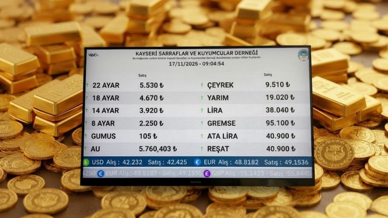17 Kasım Bugün Kayseri Güncel Altın Fiyatları !
