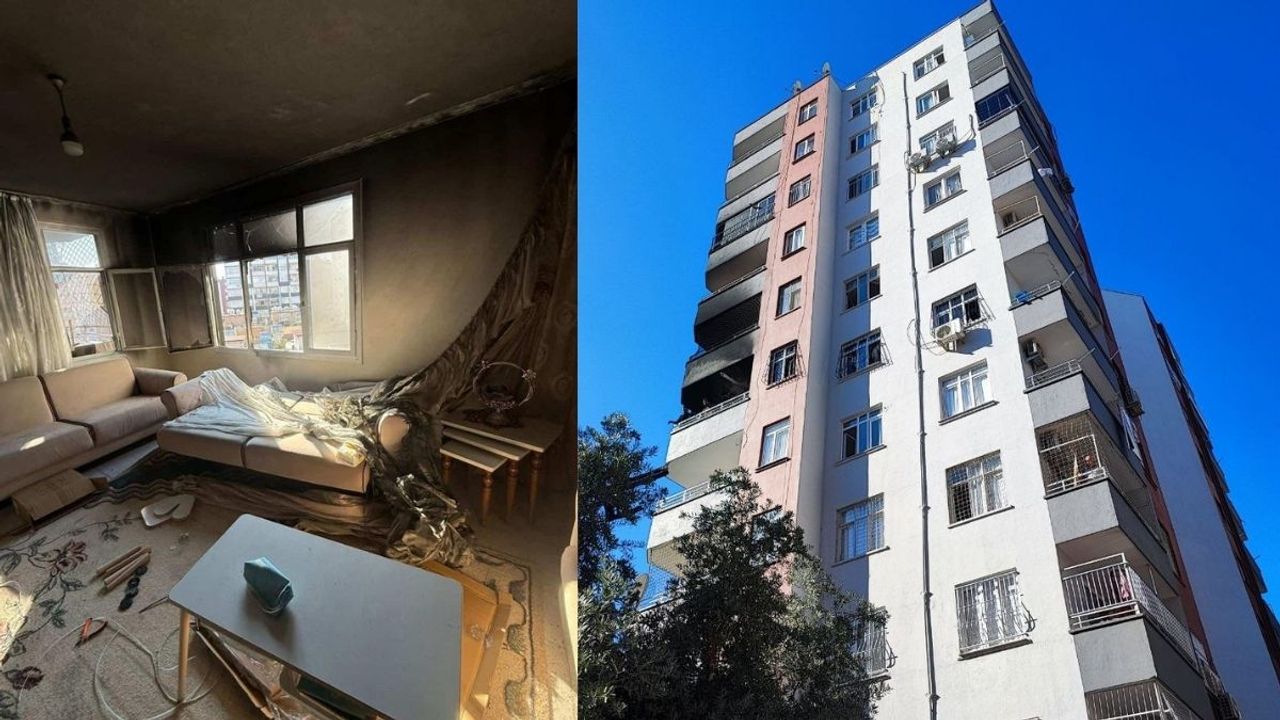 Adana'da 6. Kattan yükselen alevler dehşet saçtı