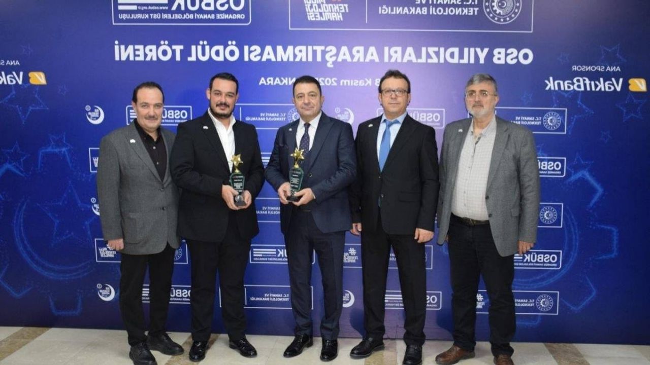 Kayseri OSB Başkanı Mehmet Yalçın , Sanayi ve Teknoloji Bakanından ödül aldı