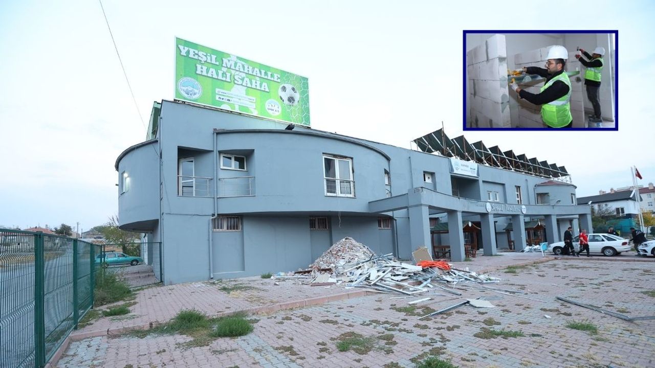Kayseri Büyükşehir’den Yeşil Mahalle Sosyal Tesisine yenileme çalışması