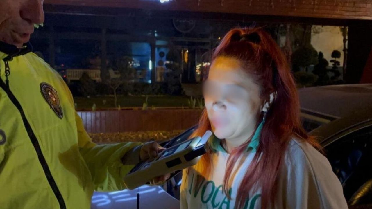 Kayseri’de kadın sürücü alkolmetreye gülerek üfledi ağlayarak gitti