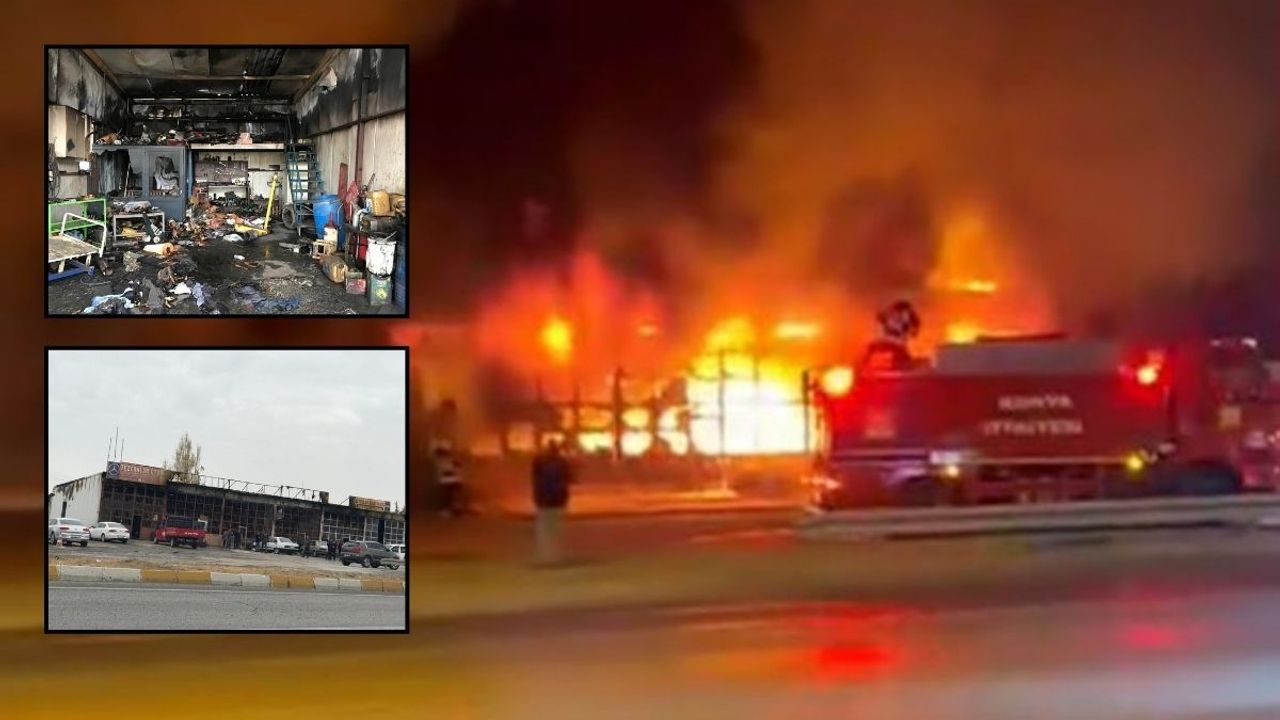 Konya sanayi sitesinde 9 iş yeri alevlere teslim oldu