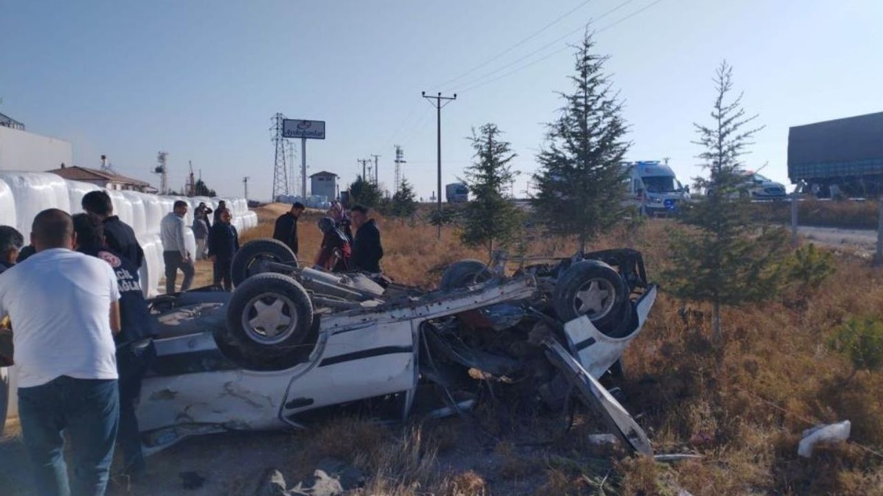 Konya’da otomobil takla attı: 1 ölü 1 yaralı