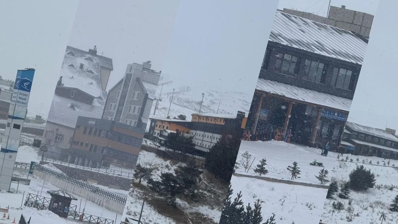 Erciyes’te kar yağışı etkili oldu: Gözler Erciyes’te kayak sezonunun açılışına çevrildi!