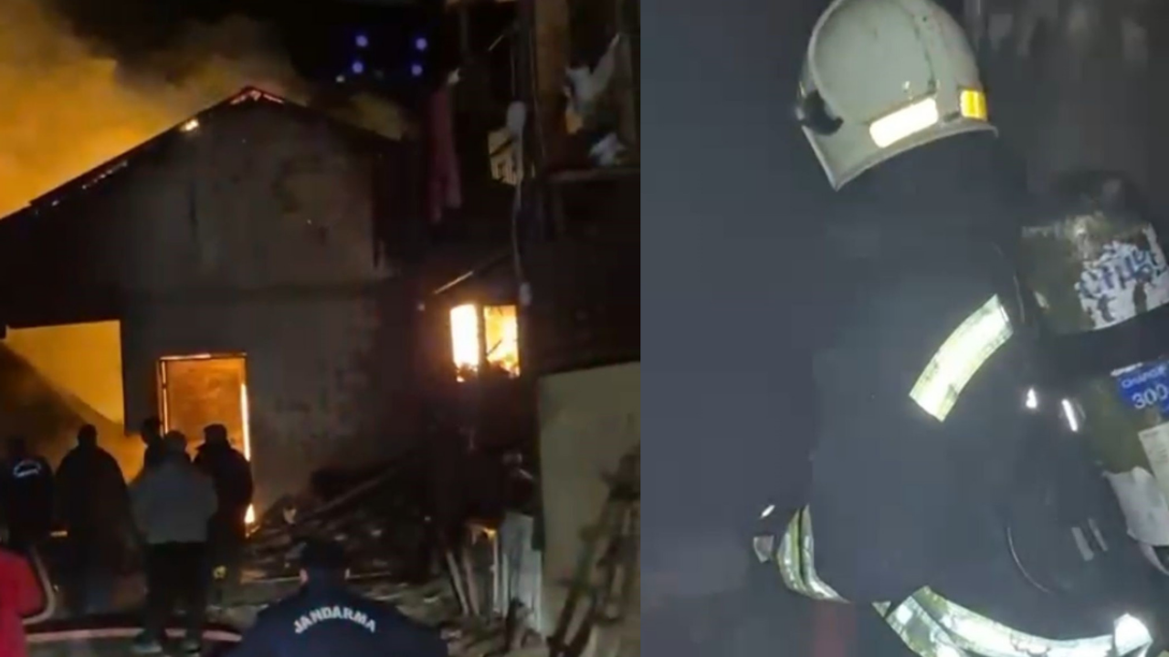 Ahır ve garajı saran yangın kontrol altına alındı