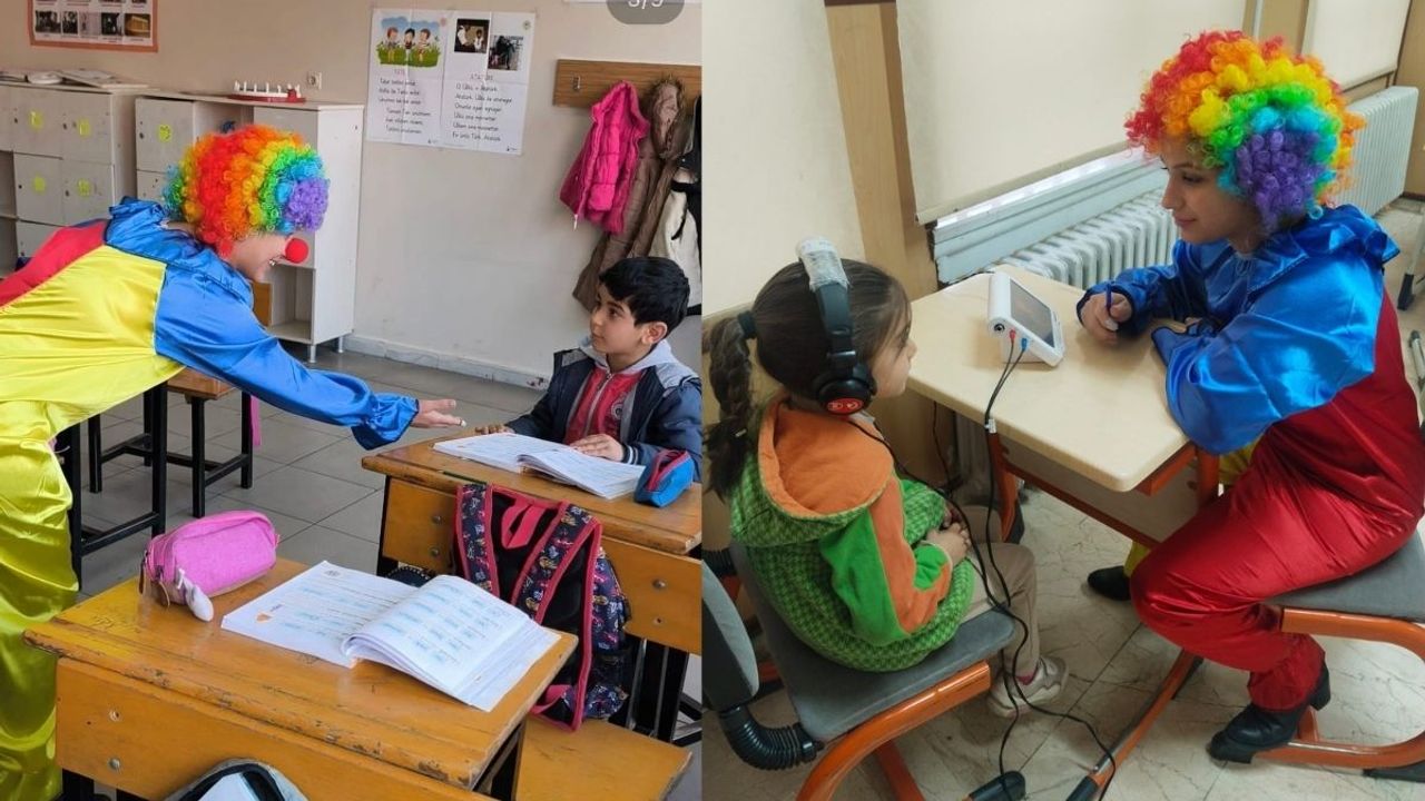 İncesu'da palyaço çocukları taradı çocuklar hiç korkmadı