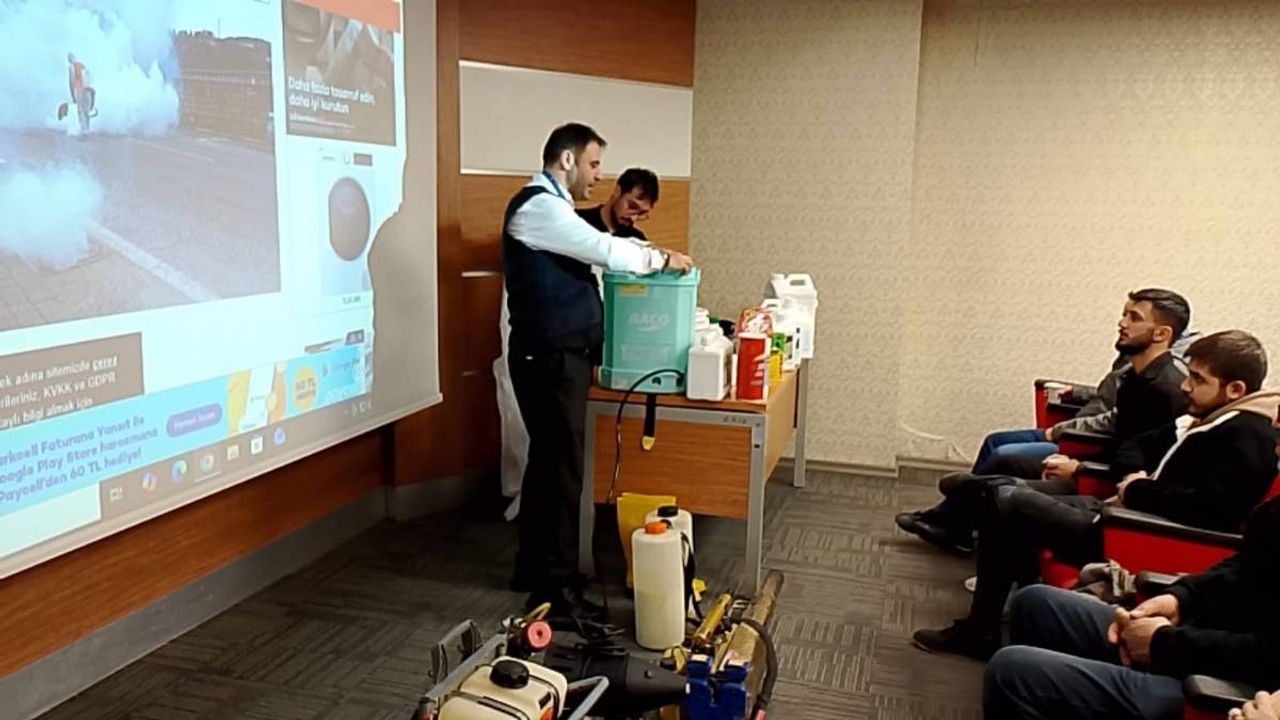 Talas Belediyesi Biyosidal Ürün Uygulayıcı Sertifika Eğitiminde insan sağlığını konu aldı