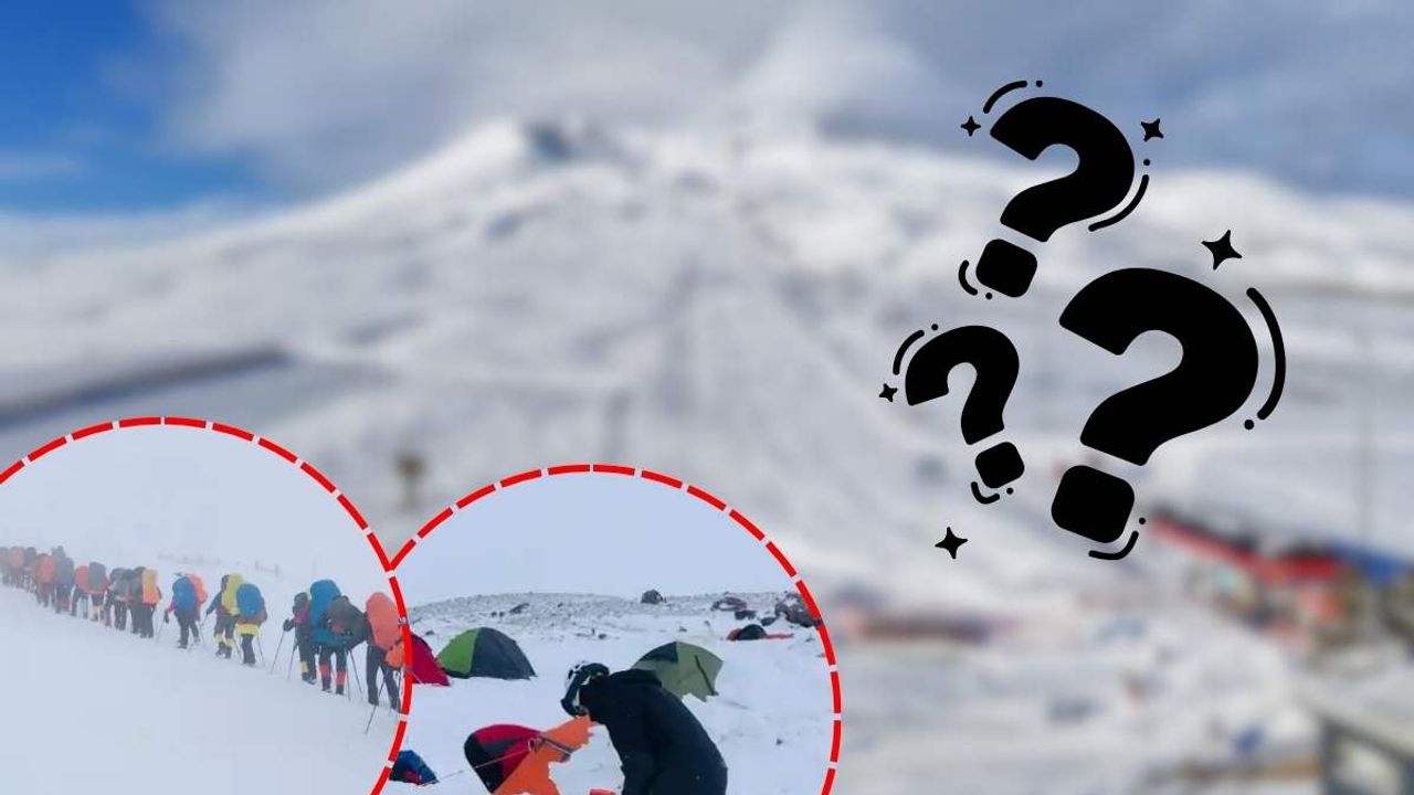 Erciyes zirve için yola çıktılar 3 bin 600 metrede kaldılar!