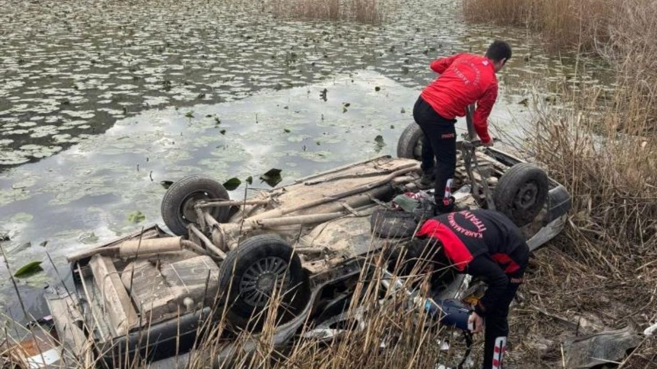 Gölete uçan otomobilin sürücüsü hayatını kaybetti!