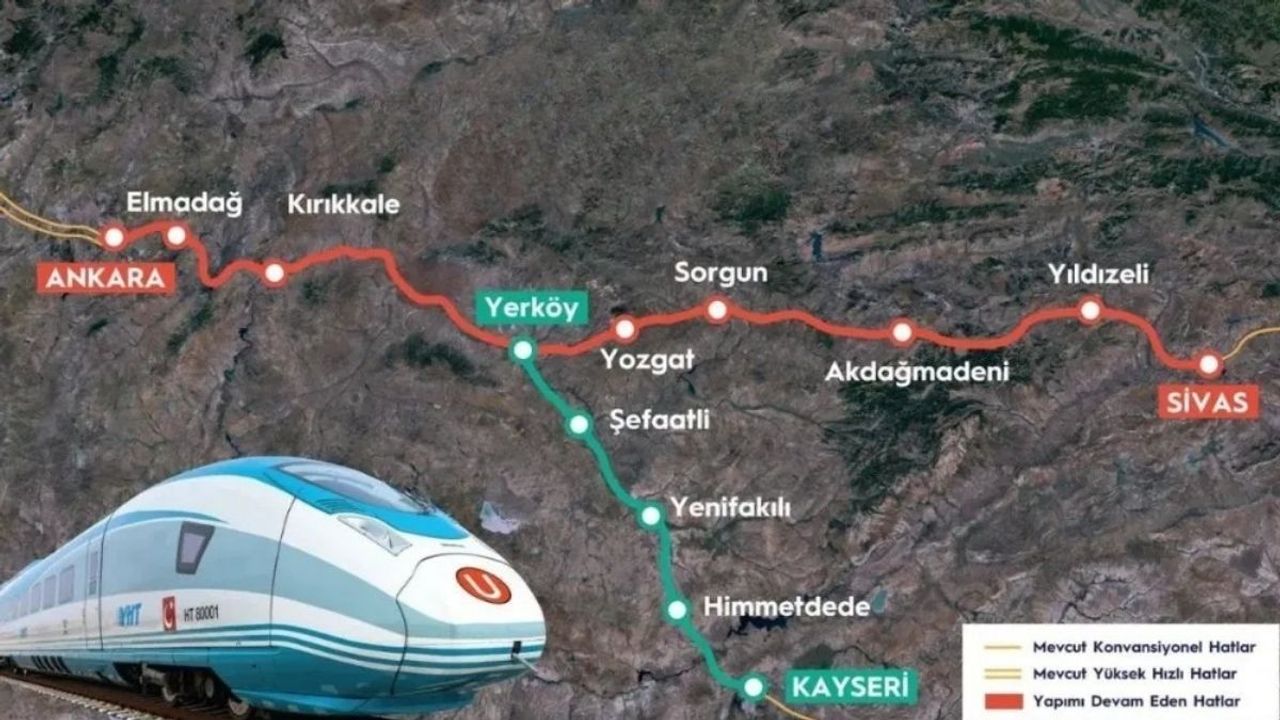 Hızlı Tren Güney’e ulaştı! Kayseri hala beklemede