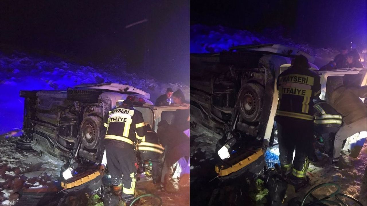 Kayseri’de araç şarampole yuvarlandı: 4 yaralı