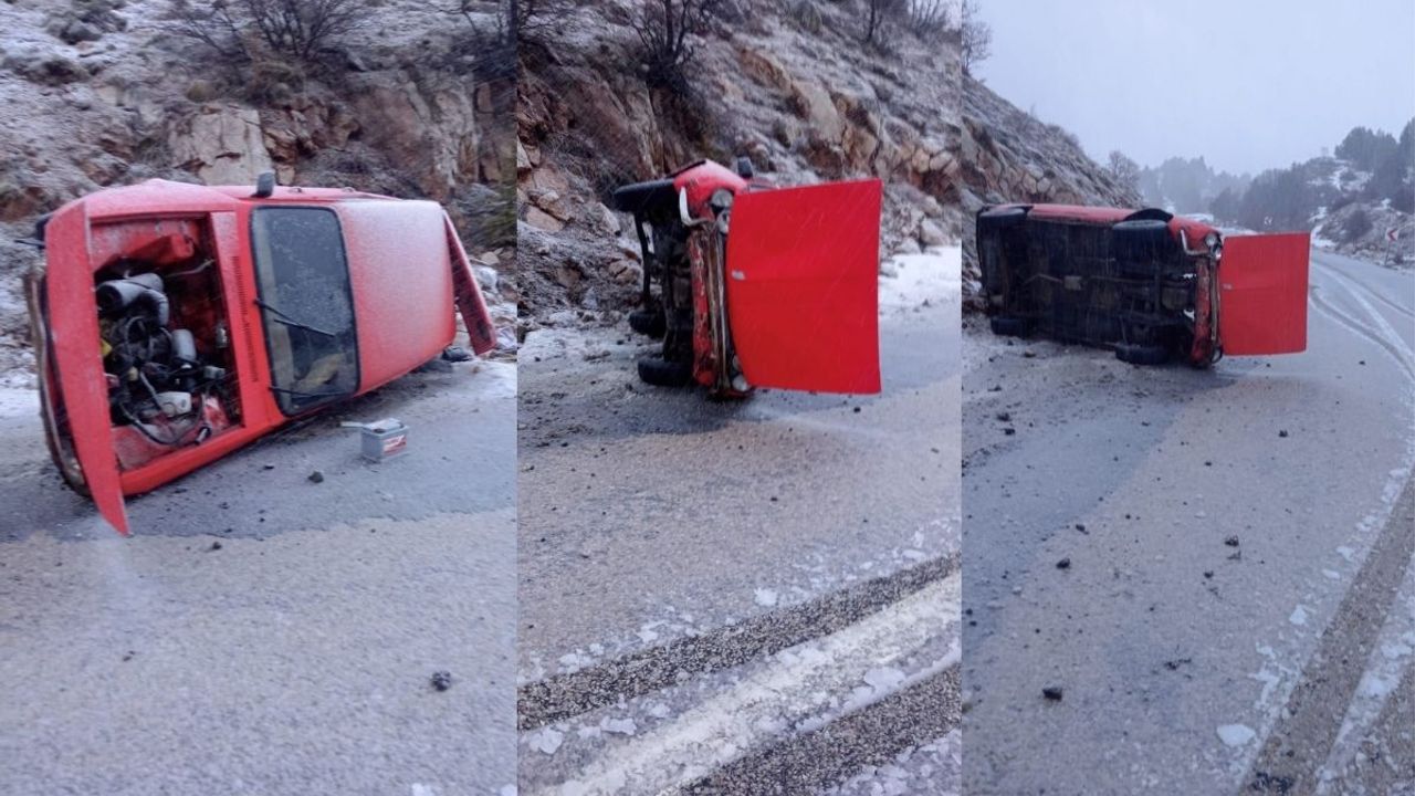 Kayseri’de şiddetli rüzgar otomobili yan yatırdı