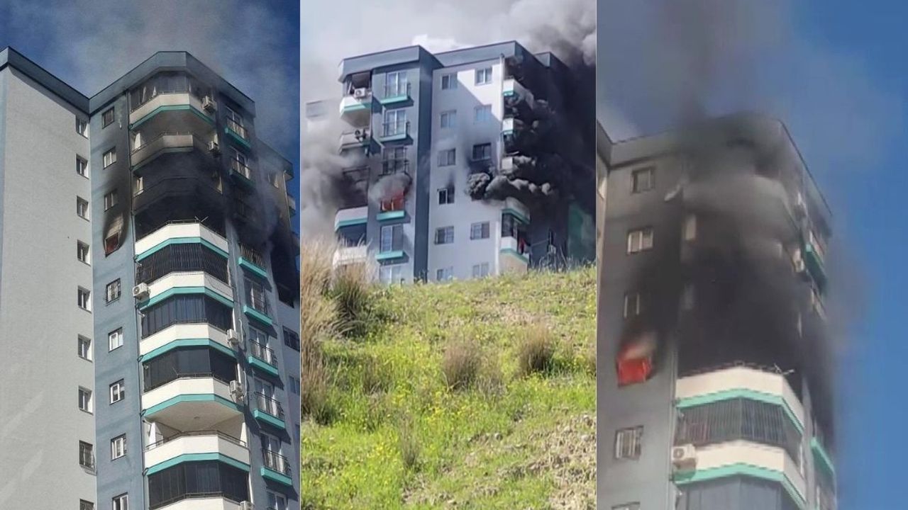 10’uncu katta yangın! Polis havaya ateş açtı