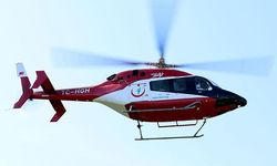 Ambulans helikopter kalp krizi geçiren hasta için havalandı