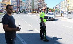 Niğde'de drone ile trafik kontrolü !