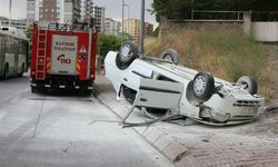 Bisikletliye çarpmamak için takla attı: 1 yaralı 