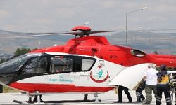 Ambulans helikopter kalp krizi geçiren hasta için havalandı