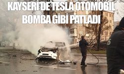 Kayseri'de Tesla Araç Bomba Gibi Patladı