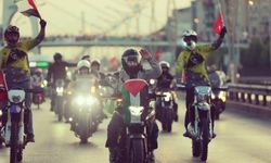 Kayseri'de Gazze için motosiklet konvoyu