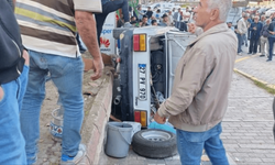 Yahyalı'da kontrolden çıkan otomobil yan yattı: 1 yaralı