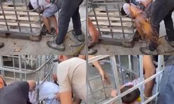 İş yerinde kafes kabusu! Küçük çocuk demir parmaklıklarda sıkıştı