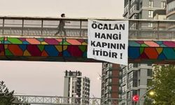 Öcalan pankartı ortalığı karıştırdı! Alelacele söktüler