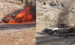 Kayseri’de seyir halindeki araç yolda alev topuna döndü!