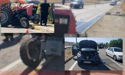 Yol üzerinde feci çarpışma: Otomobil ile traktör kazasında 3 yaralı!