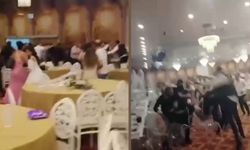 Düğünde gelin ve damat tarafı uçan tekmelerle birbirine saldırdı