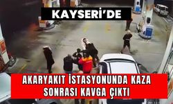 Kayseri'de bir akaryakıt istasyonunda kaza sonrası kavga çıktı