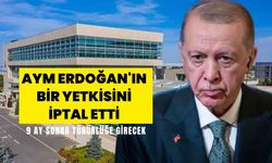 AYM Erdoğan'ın bir yetkisini iptal etti: 9 ay sonra yürürlüğe girecek