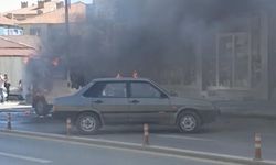 Alev topuna dönen araç yerinde durmadı!