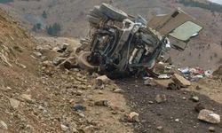 Kayseri’de beton mikseri dağın yamacından yuvarlandı!